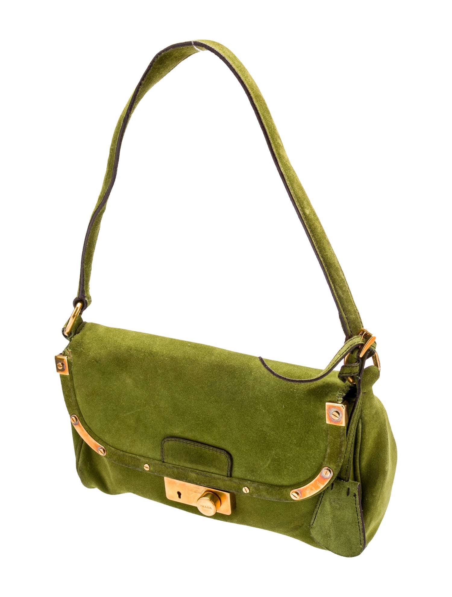 Prada Scamosciato Suede Shoulder Bag